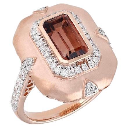 Natural Tourmaline
Diamond Ring in 18k Rose Gold
