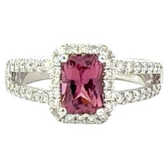 Natural Tourmaline Diamond Ring Size 6.5 14k Gold 1.36 TCW Certified