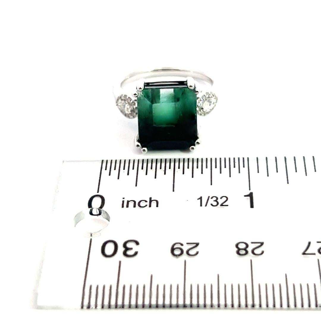 Anillo Diamante Turmalina Natural Talla 7 Oro 14k W 8.5 TCW Certificado en venta 5