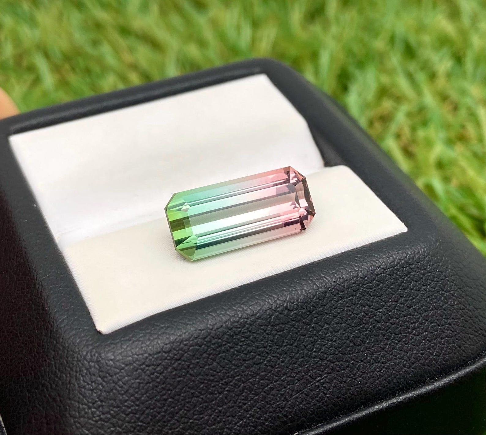 Octagon Cut Natural Tourmaline gemstone 4.86 ct., Octagon cut, Afghanistan, Certificate! For Sale