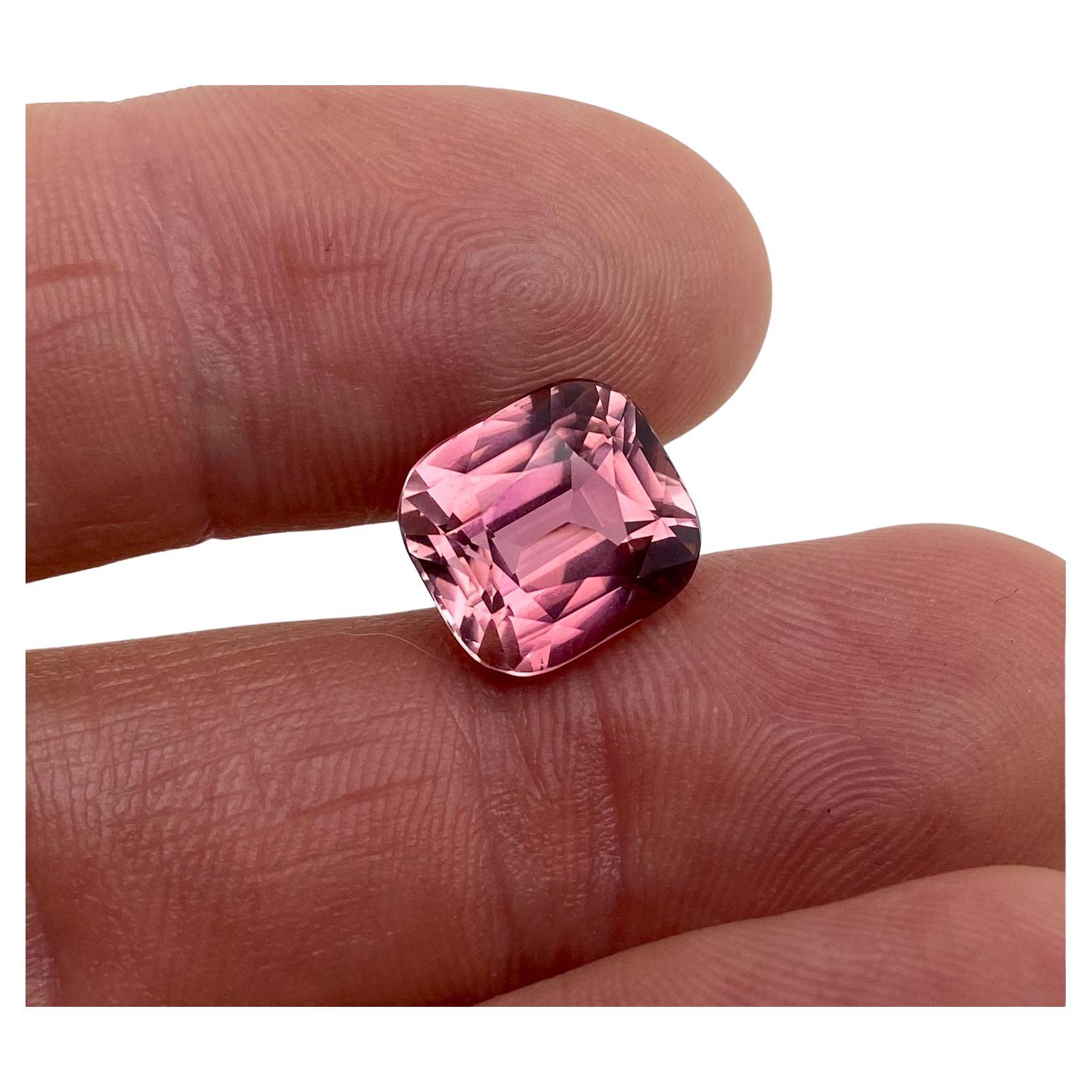 Natural Tourmaline gemstone 9.33 ct., Cushion cut,  Nigeria, Certificate GFCO!
