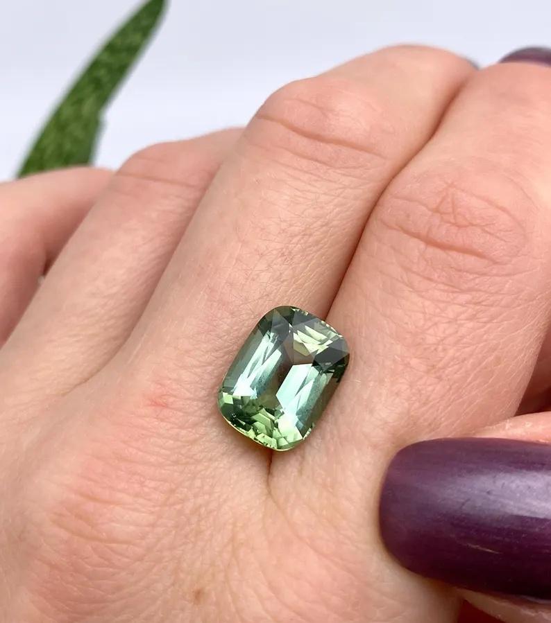 Cushion Cut Natural Tourmaline gemstone GFCO Certified 6.54ct , Cushion , Nigeria For Sale