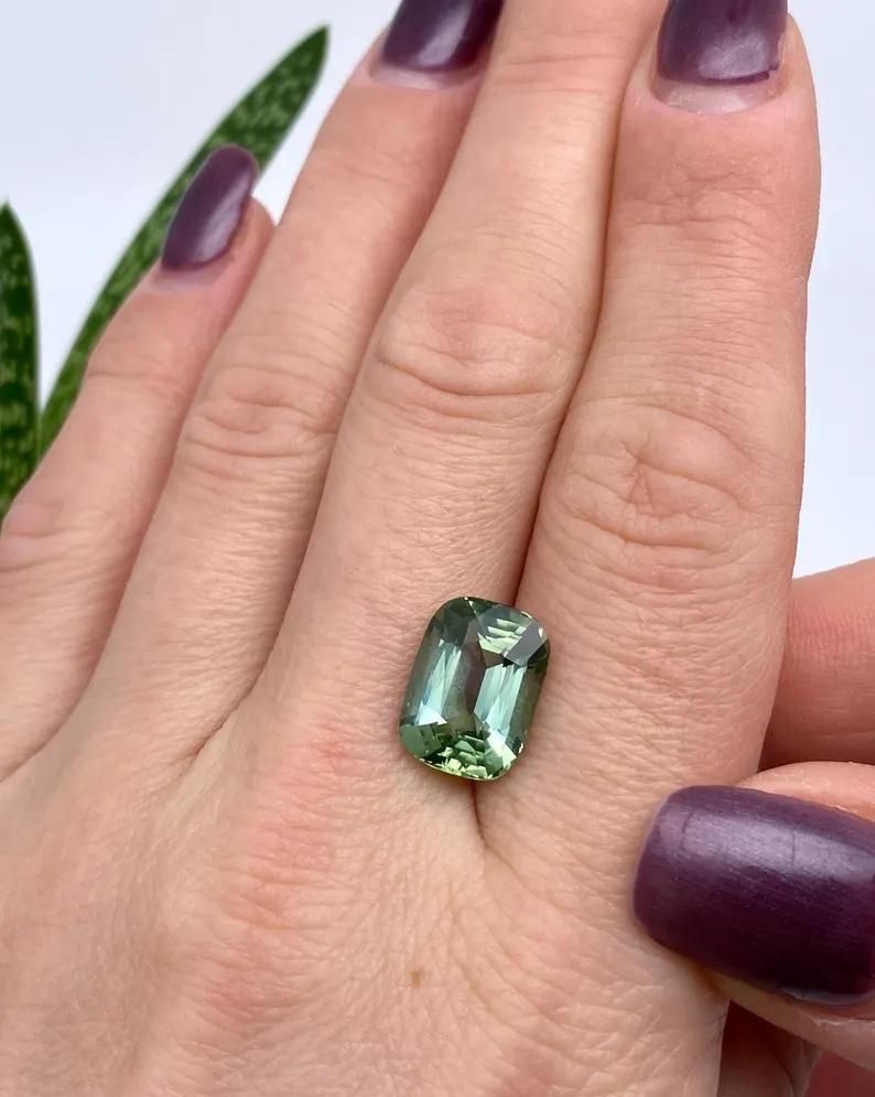 Natural Tourmaline gemstone GFCO Certified 6.54ct , Cushion , Nigeria In New Condition For Sale In Daugavpils, LV