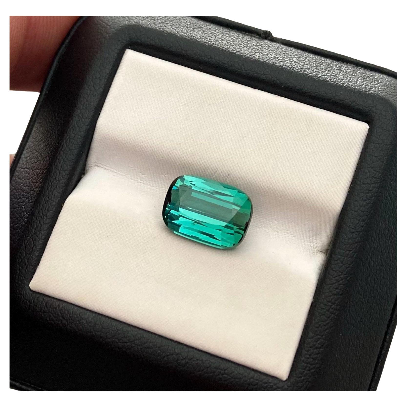 Gemma sfusa di tormalina naturale Lagoon 4,60 Ct. Taglio a cuscino, Afghanistan