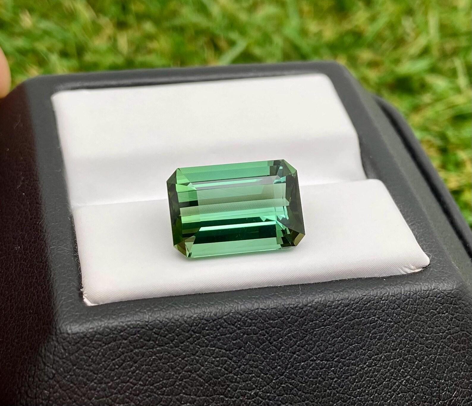 Octagon Cut Natural Tourmaline Loose Gemstone 6.85 ct. Octagon cut, Nigeria, Certificate For Sale