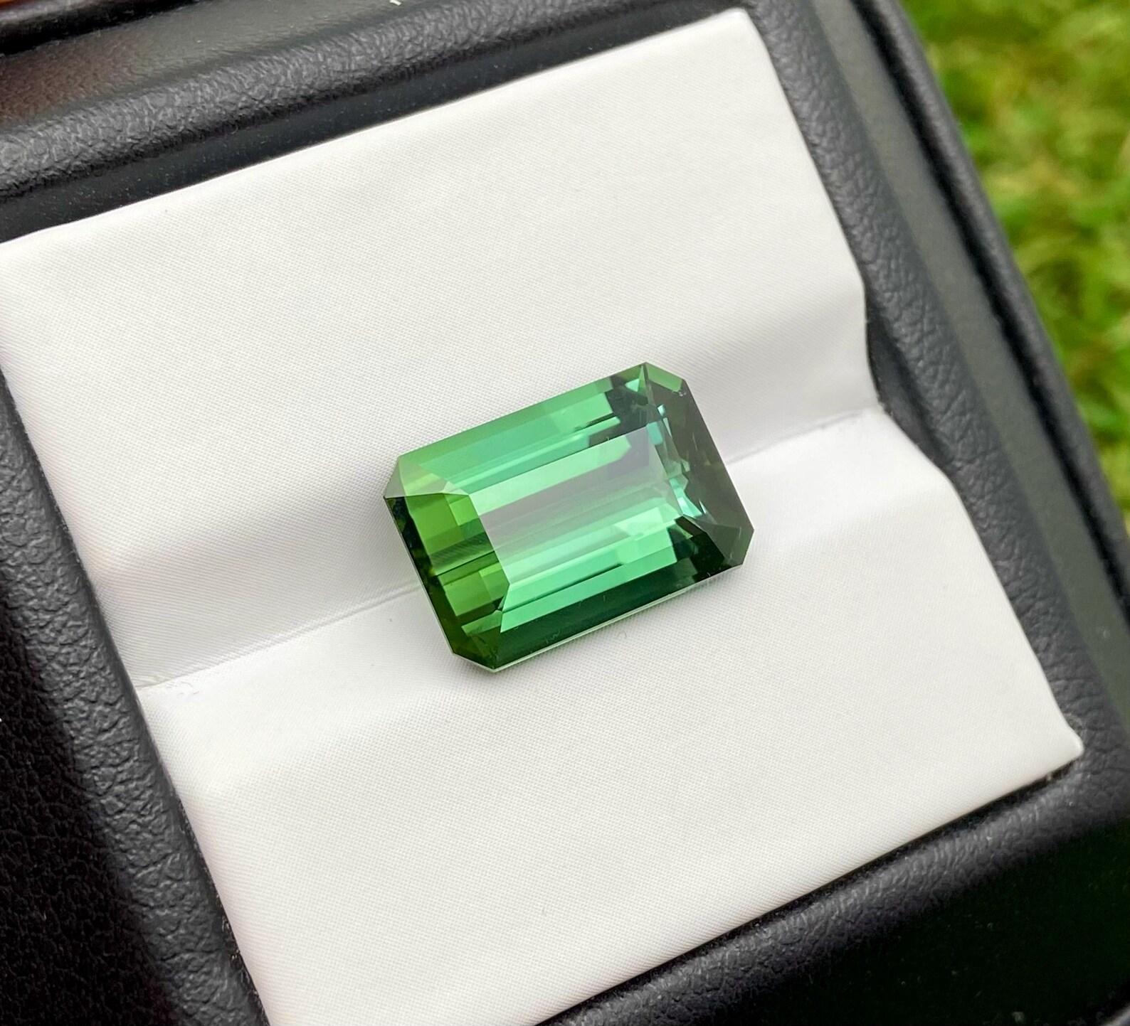 Natural Tourmaline Loose Gemstone 6.85 ct. Octagon cut, Nigeria, Certificate For Sale 3