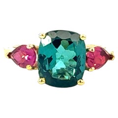 Anillo Turmalina Natural Talla 6.5 Oro Amarillo 14k 3.4 TCW Certificado