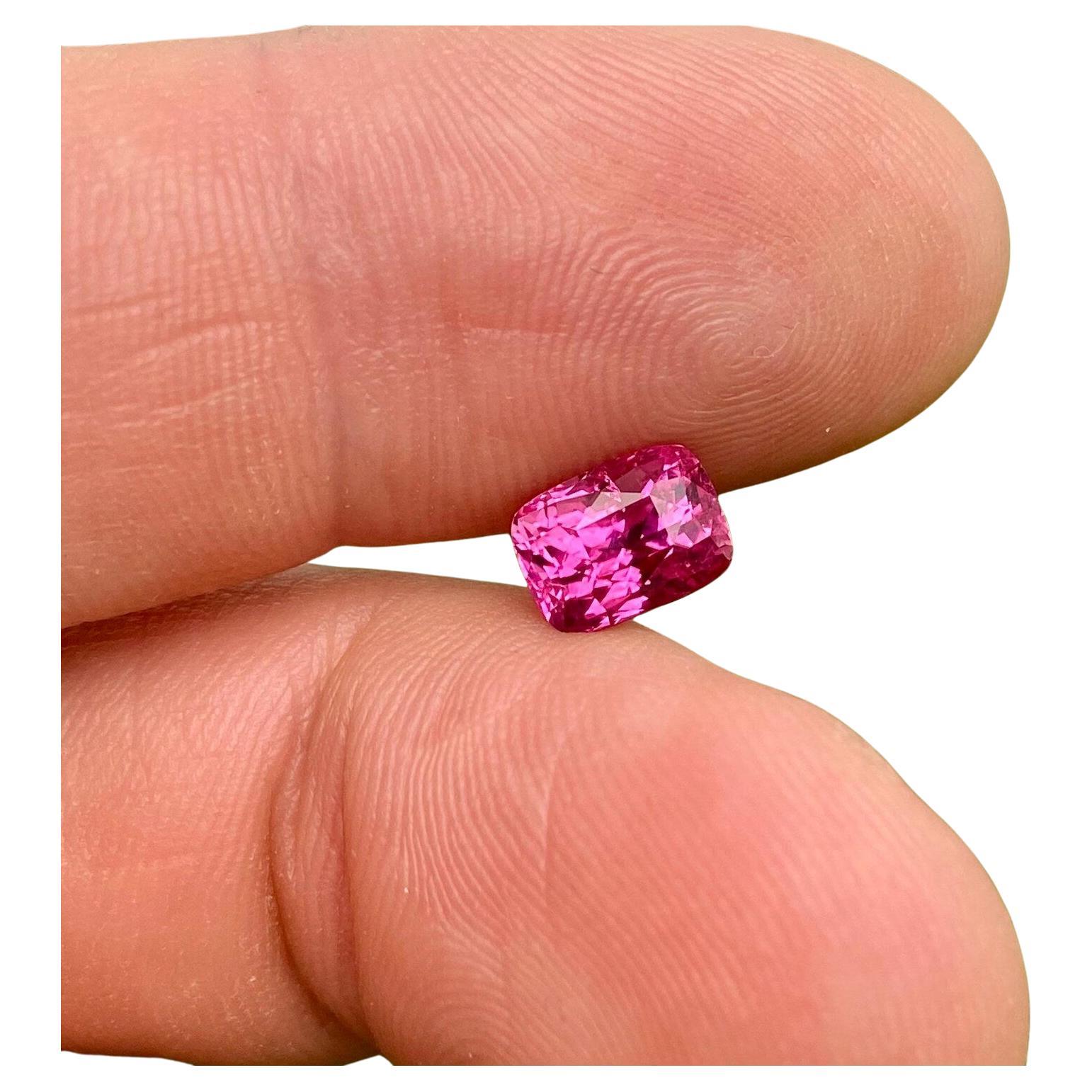 Natural Tourmaline rubellite loose gemstone 2.11 ct., VIVID Pink , Certificate!