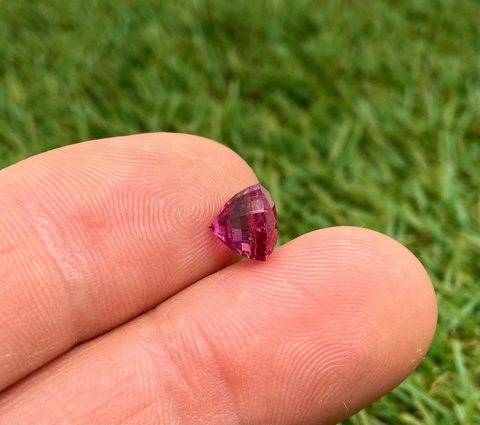 Natural Tourmaline rubellite loose gemstone 3.19 ct., VIVID Pink , Certificate ! For Sale 3