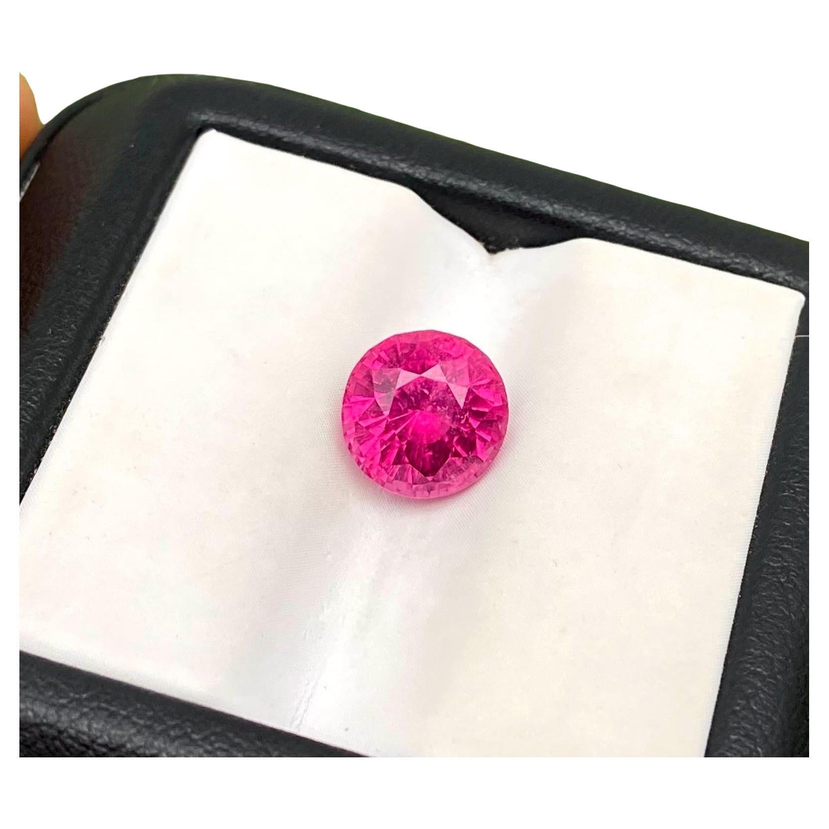Natural Tourmaline rubellite loose gemstone 3.19 ct., VIVID Pink , Certificate ! For Sale