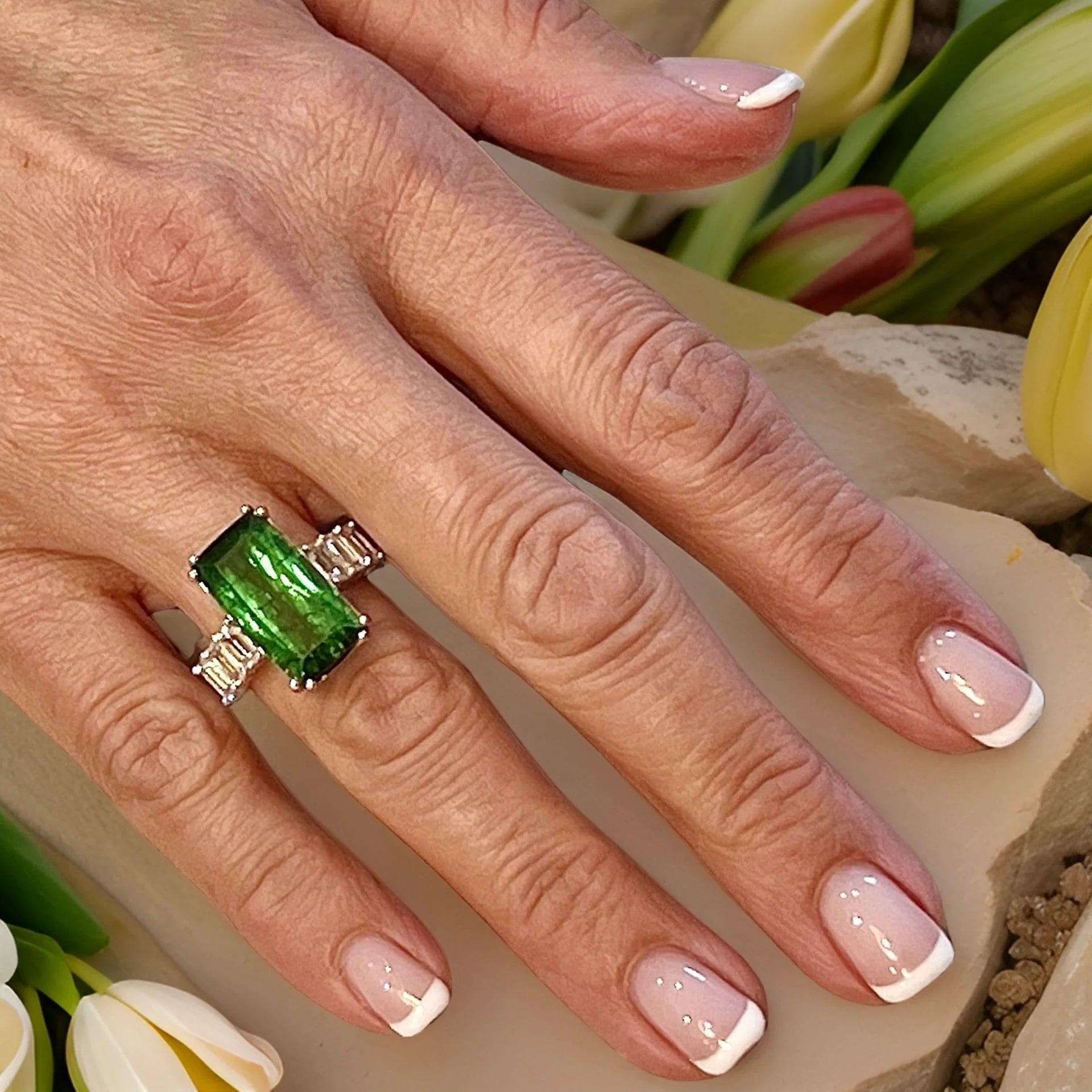 Natural Quality Tourmaline and Sapphire Ring Size 7 14k WG 12.17 TCW

Certified $9,750 311033

This is a one of a Kind Unique Custom Made Glamorous Piece of Jewelry!

Nothing says, “I Love you” more than Diamonds and Pearls!

This Tourmaline and
