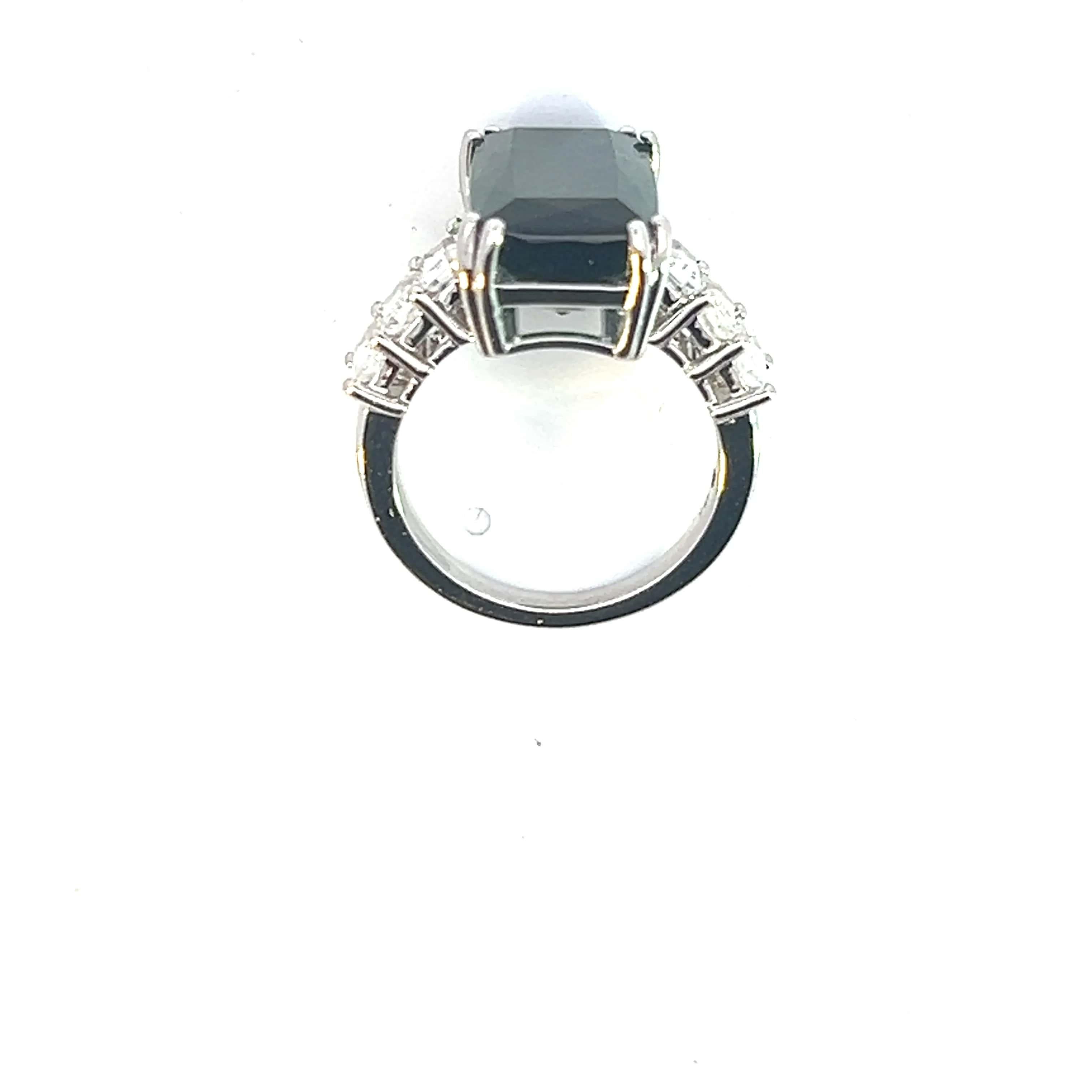 Ring mit natürlichem Turmalin und Saphir 7 14k WG 12,17 TCW zertifiziert im Angebot 3