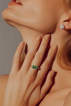 Natural Tourmaline Tsavorite Ring Size 7 14k Gold 2.05 TCW Certified
