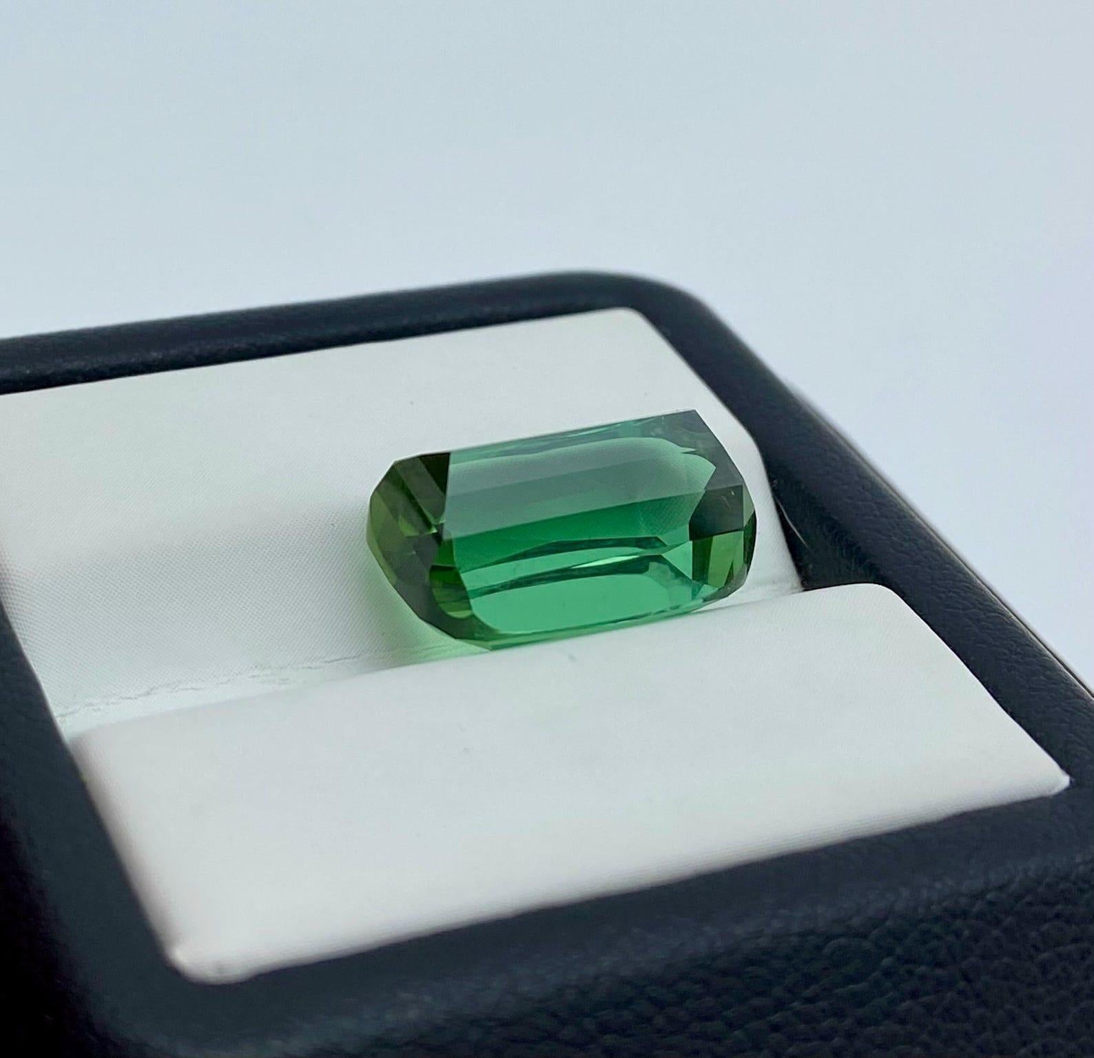 Turmalina natural verde azulado vivo 9,34 ct. gema, talla cojín, afganista en venta 4