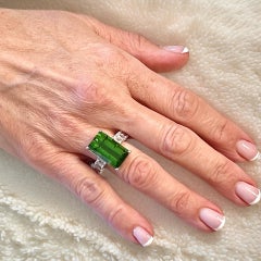 Turmalina Natural Zafiro Blanco Anillo 6.75 14k WG 21.03 TCW Certificado
