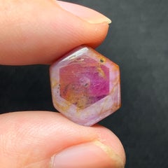 Natural Trapiche Ruby (Corundum) Polished Slice Pinkish Red for Jewelry 14mm