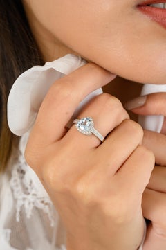 Natural Trillion Aquamarine Diamond Engagement Ring in 18k Solid White Gold