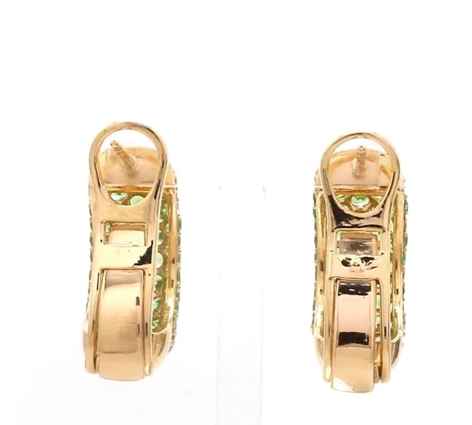 Taglio Asscher Natural tsavorite earrings in 14k gold in vendita