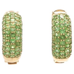 Natural tsavorite earrings in 14k gold