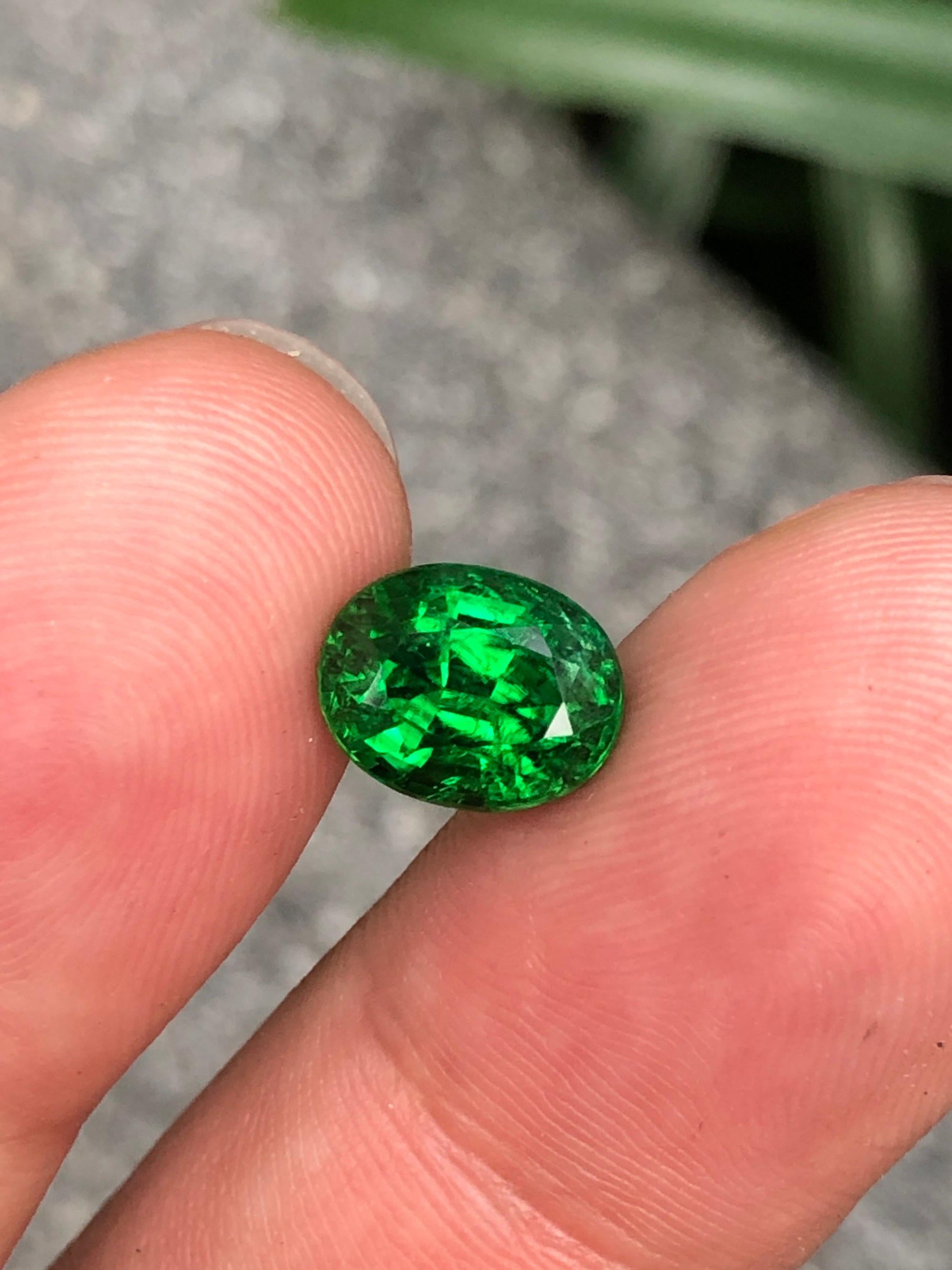 Natural Tsavorite Garnet 3.97 ct  For Sale 1