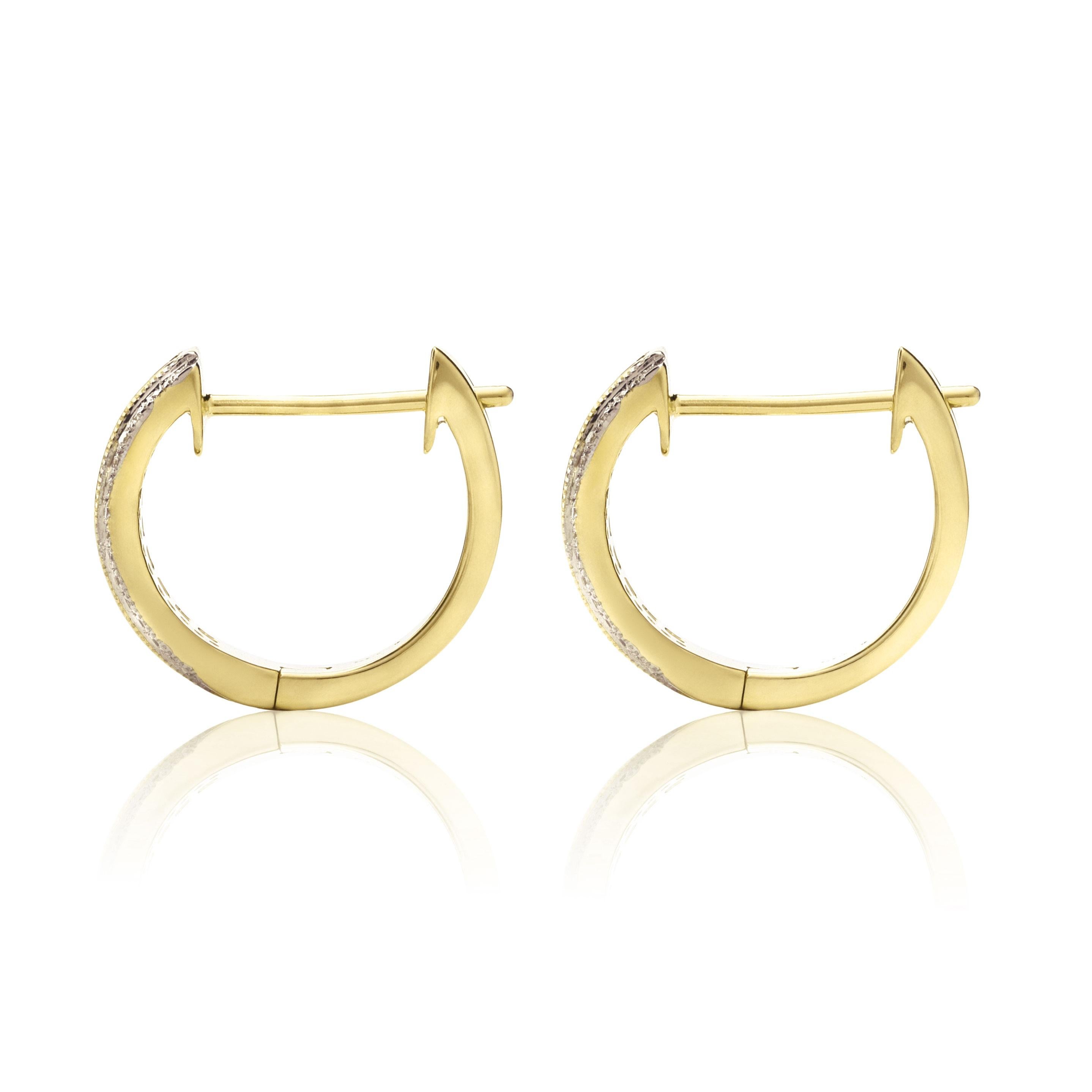 Boucles d'oreilles en or jaune 14 carats avec diamants et tsavorite naturelle de 0,54 carat Neuf - En vente à Los Angeles, CA