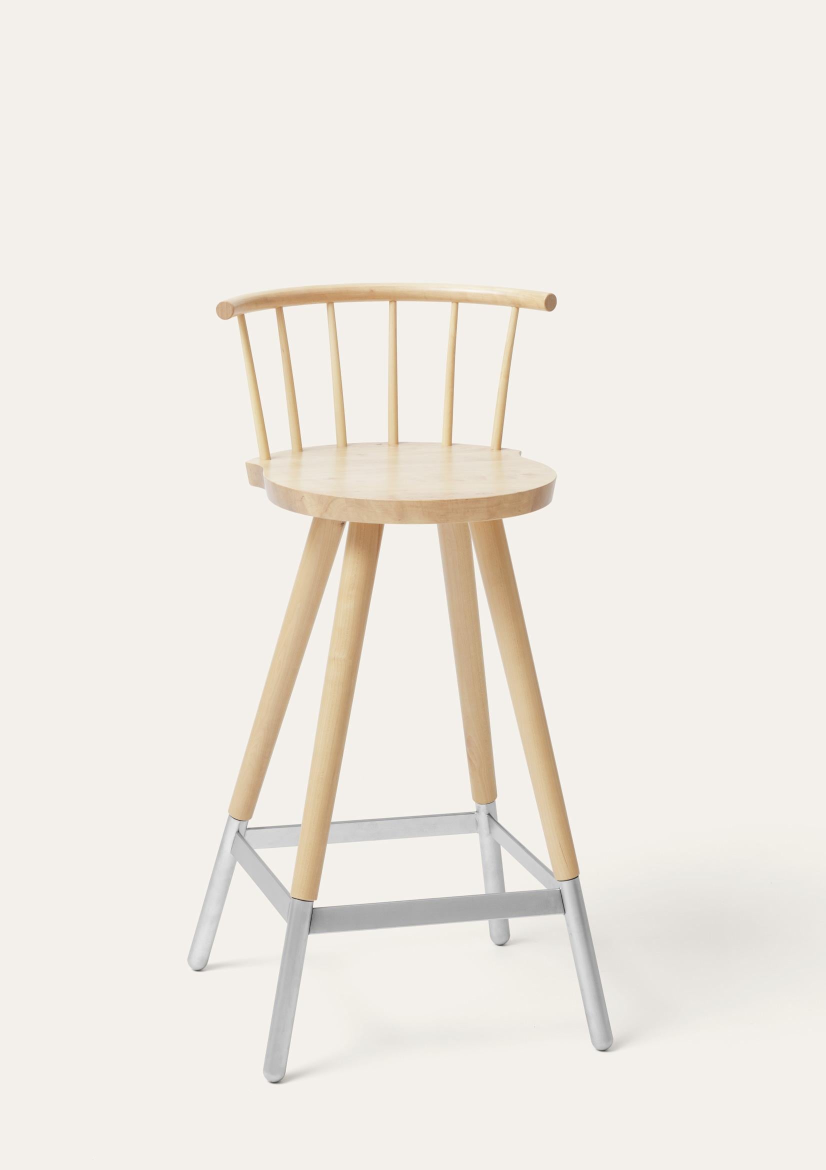 Natural Tupp barstool by Storängen Design
Dimensions: D 41 x W 41 x H 85 x SH 65 cm
Materials: birch wood, nickel plated steel.
Also available in other colors.

Give the bar some character! Tupp is avaliable in two heights, both with and