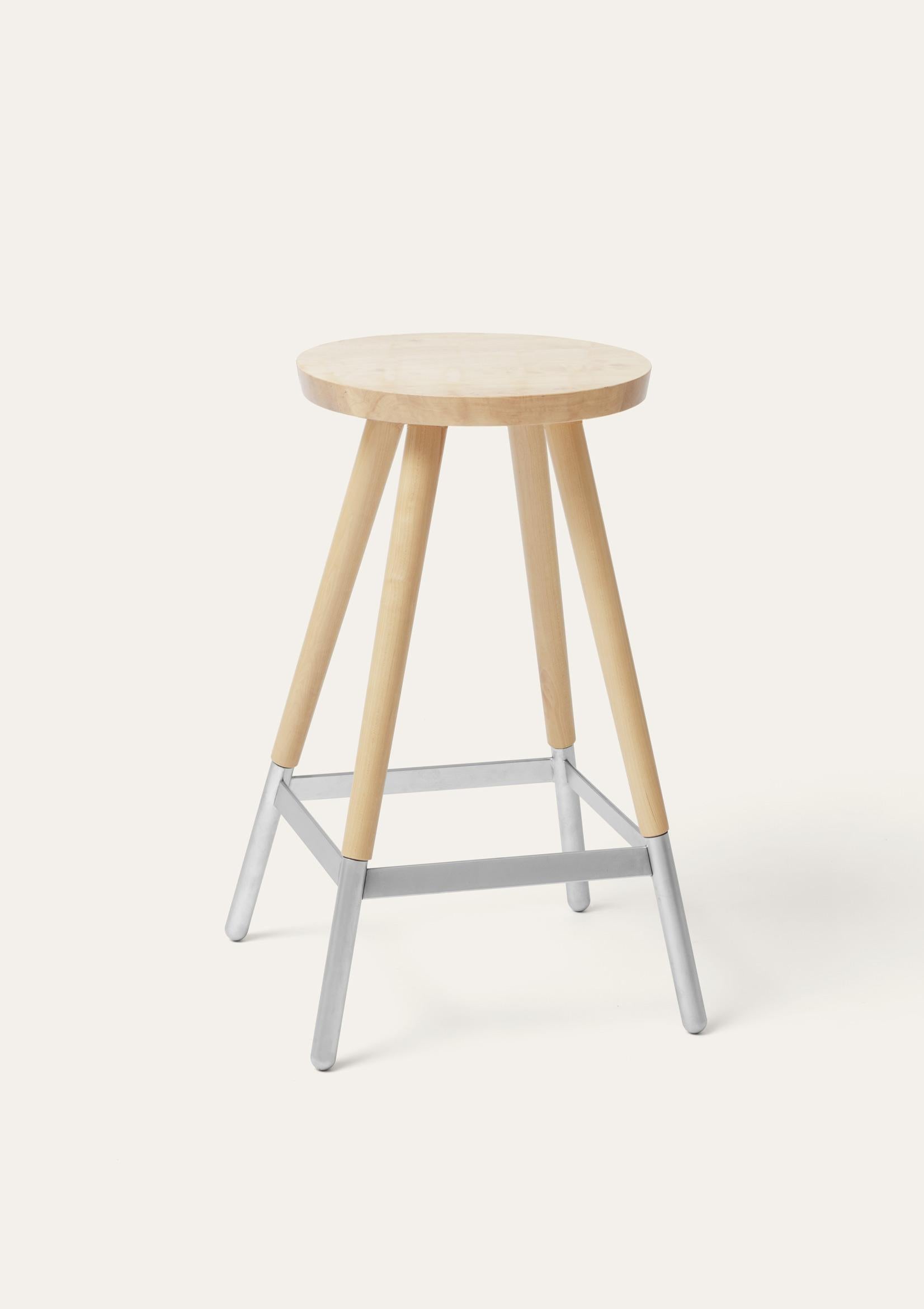 Natural Tupp stool by Storängen Design
Dimensions: D 41 x W 41 x H 65 cm
Materials: birch wood, nickel plated steel.
Also available in other colors and with backrest.

Give the bar some character! Tupp is avaliable in two heights, both with and
