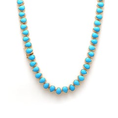Collana in oro 14k con turchese naturale da 25,05 carati