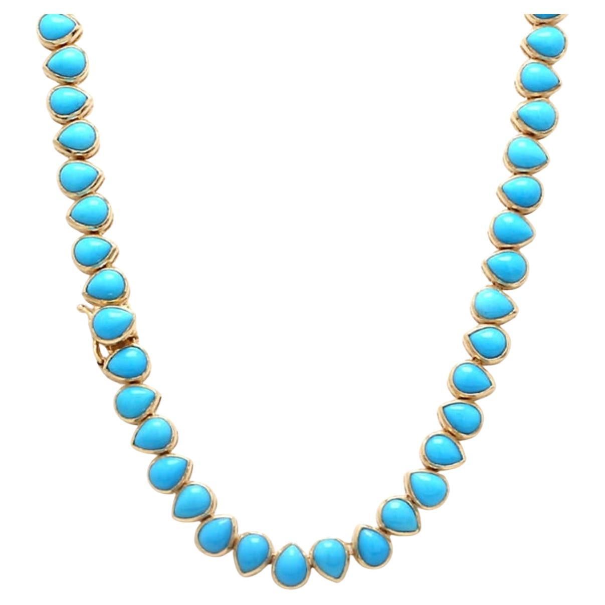 Collier Turquoise Naturelle 25.05cts en or 14k