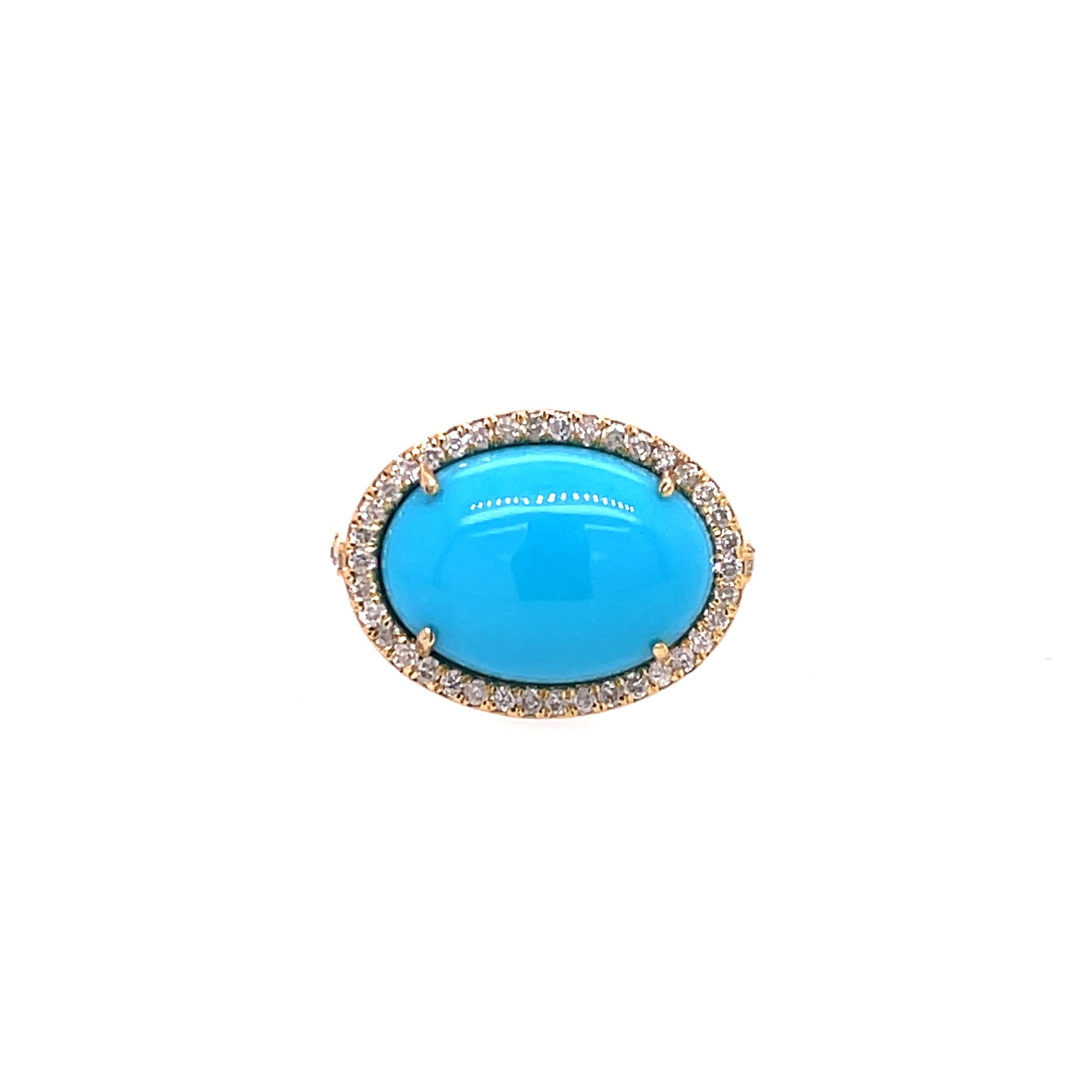 turquoise yellow gold ring