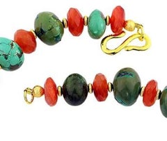 Collana AJD Super Statement Extra-Large in Turchese Naturale e VERA Corniola