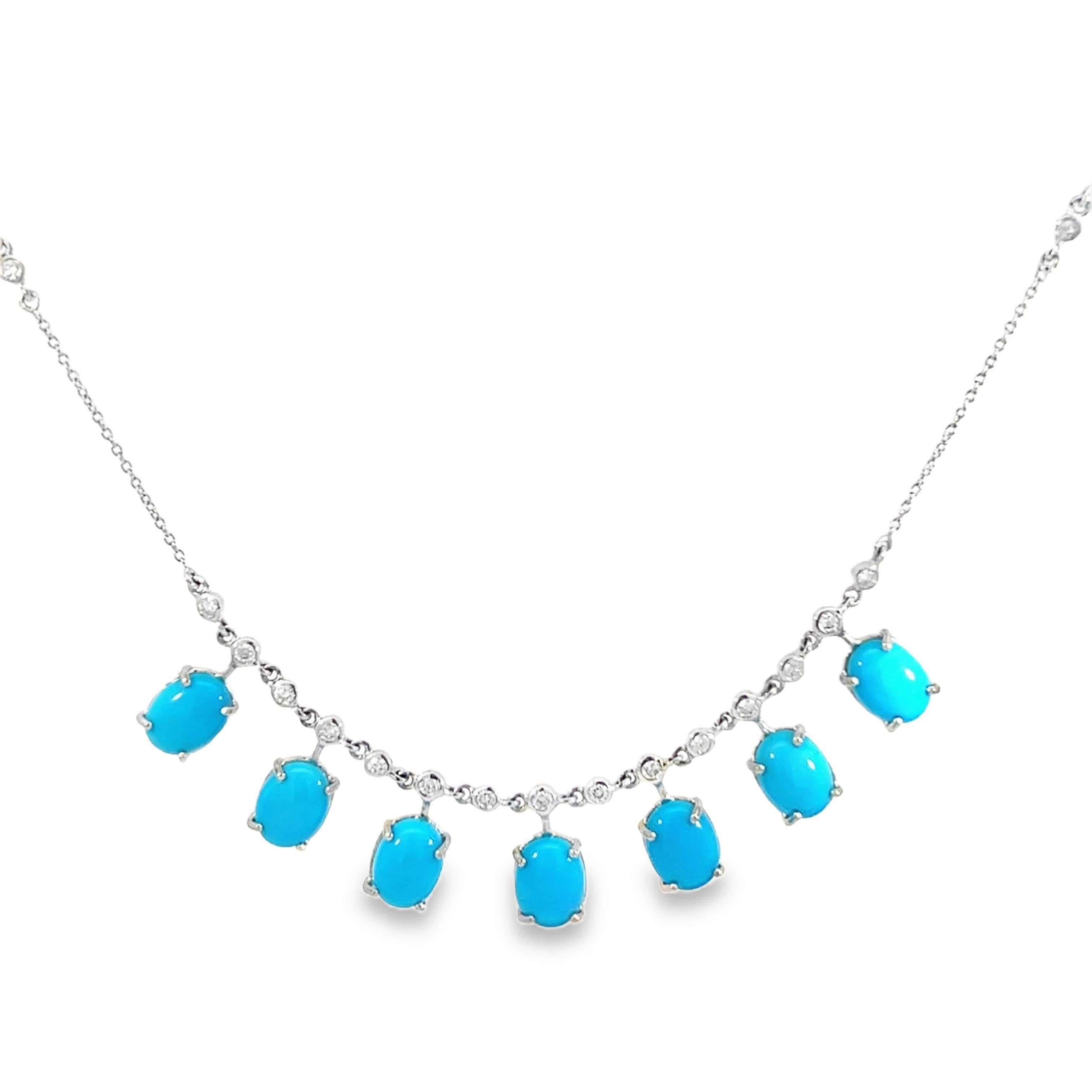 Collana di diamanti e turchesi naturali In condizioni Nuovo in vendita a New York, NY