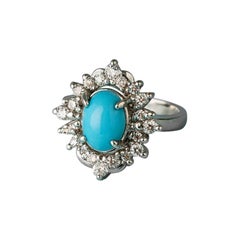 Ring aus Naturtürkis und Diamant.