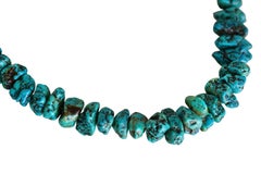 1980s Natural Turquoise Bead Necklace