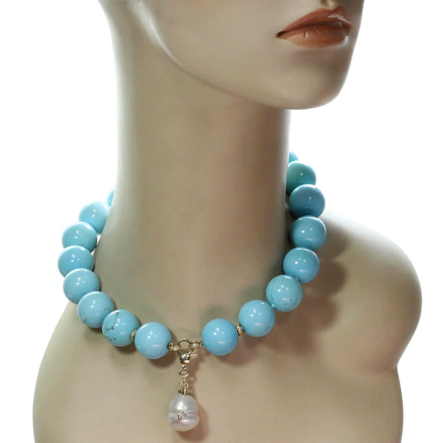 pearl turquoise necklace