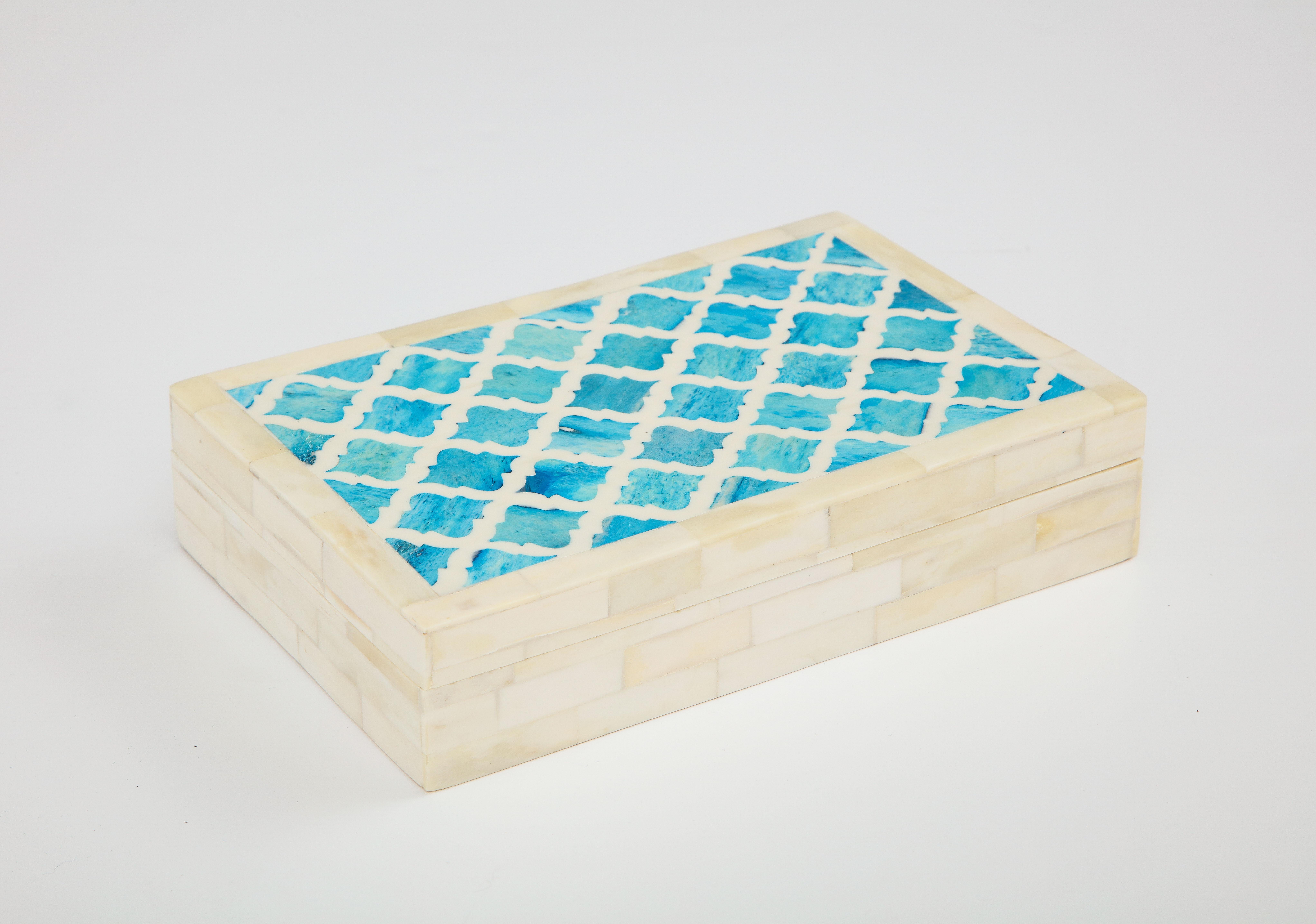 Caja árabe de hueso turquesa natural Filipino en venta