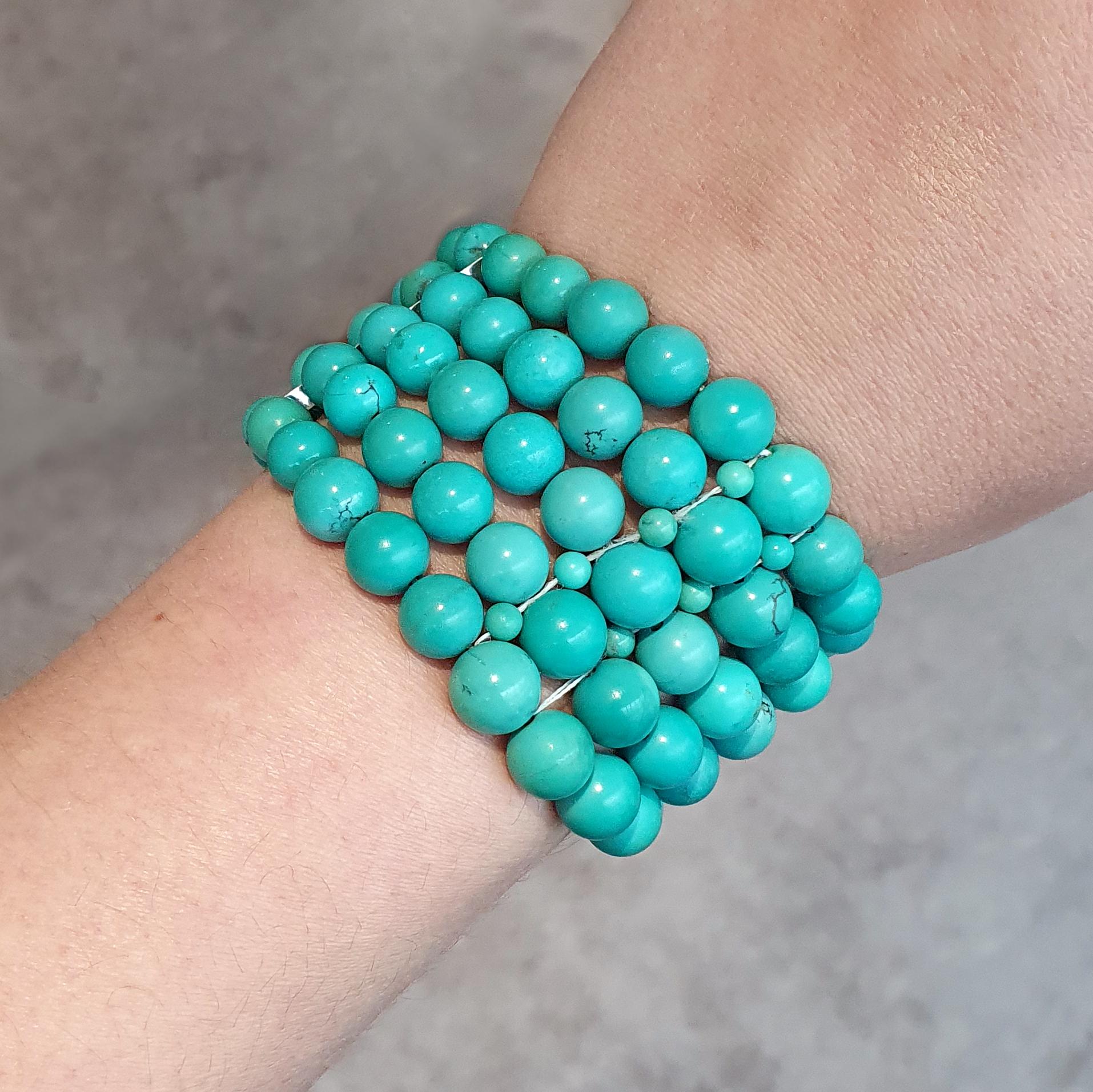 Anglo-Indian Natural Turquoise Bracelet For Sale