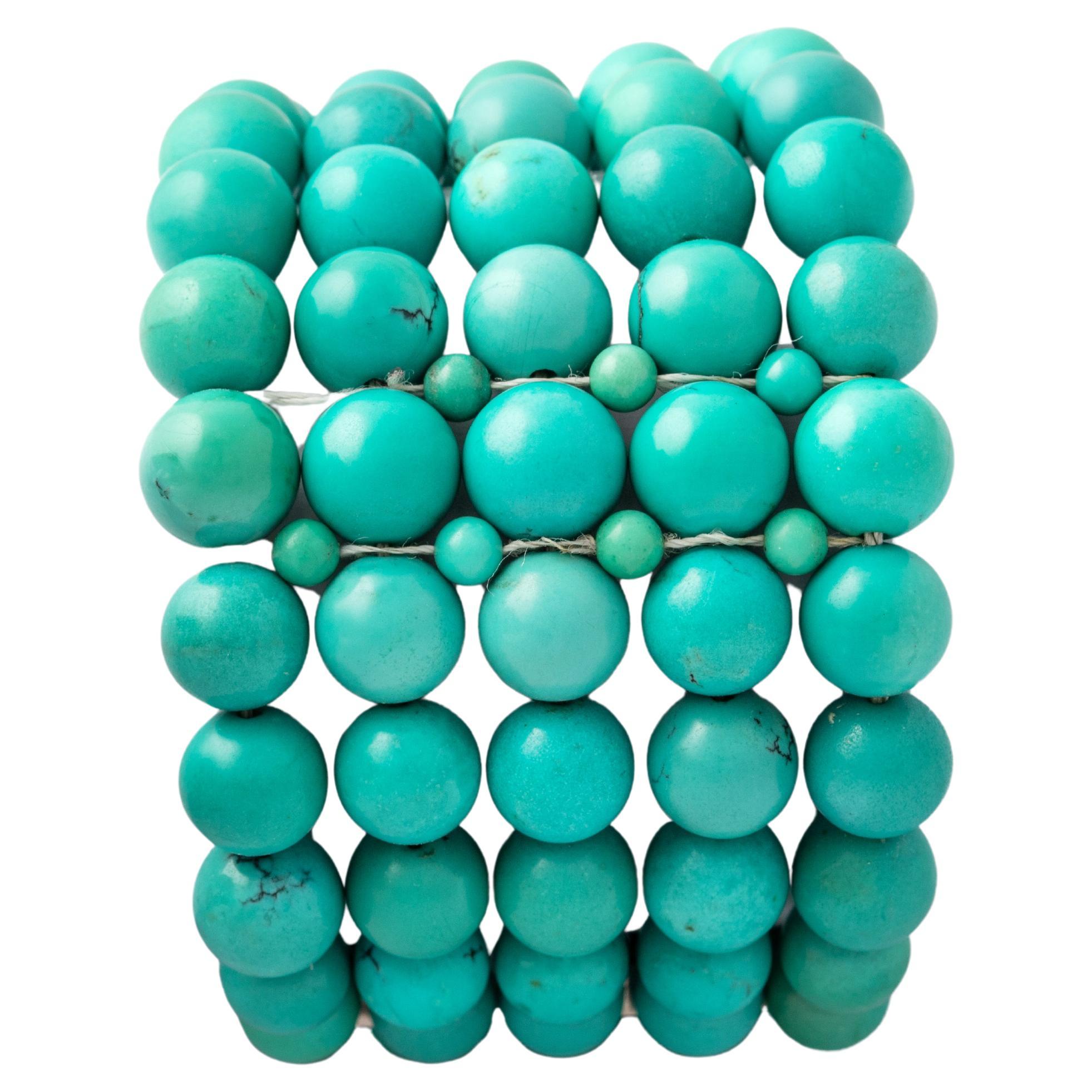 Bead Natural Turquoise Bracelet For Sale