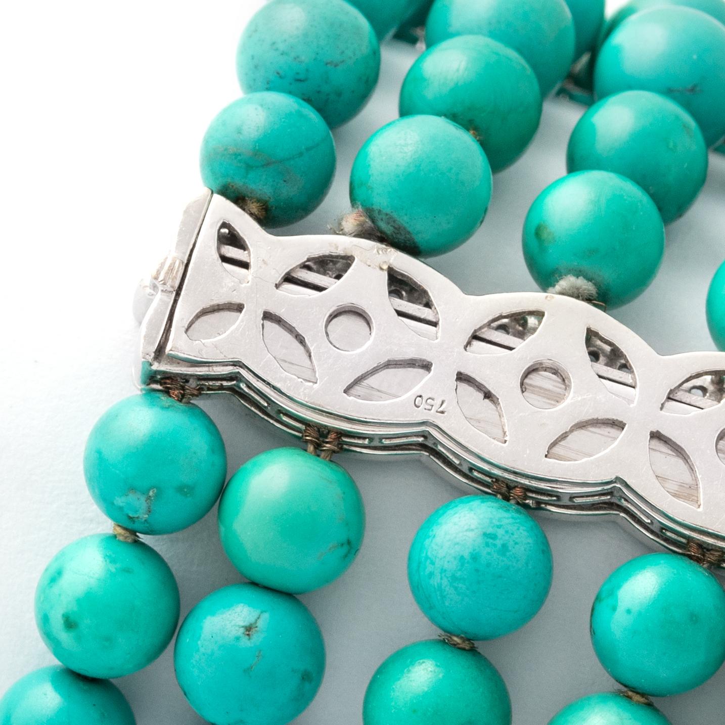 Women's or Men's Natural Turquoise Bracelet For Sale