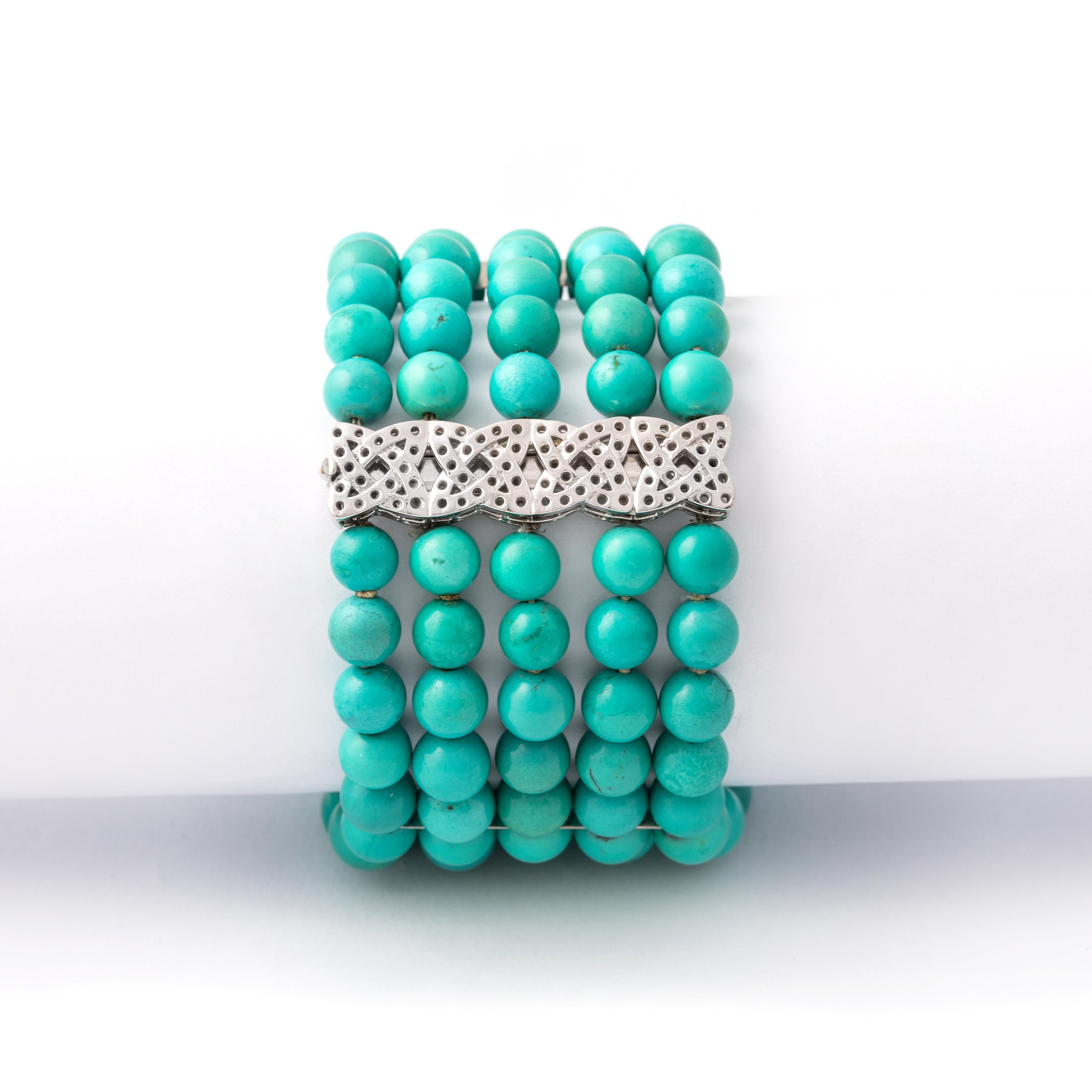 Bracelet turquoise naturelle en vente 1