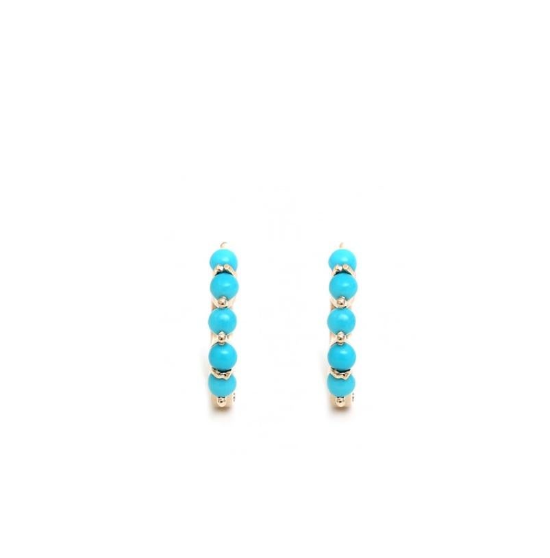 Turquoise Round cabochon mini hoops earrings studs gold  Natural turquoise round cabochon prong set hoops gold  Turquoise hoops Gold

STONE DETAILS :
✦ Gemstone: Turquoise
✦ Gemstone Type : Natural
✦ Gemstone Size : 3 MM
✦ Gemstone Shape : Round