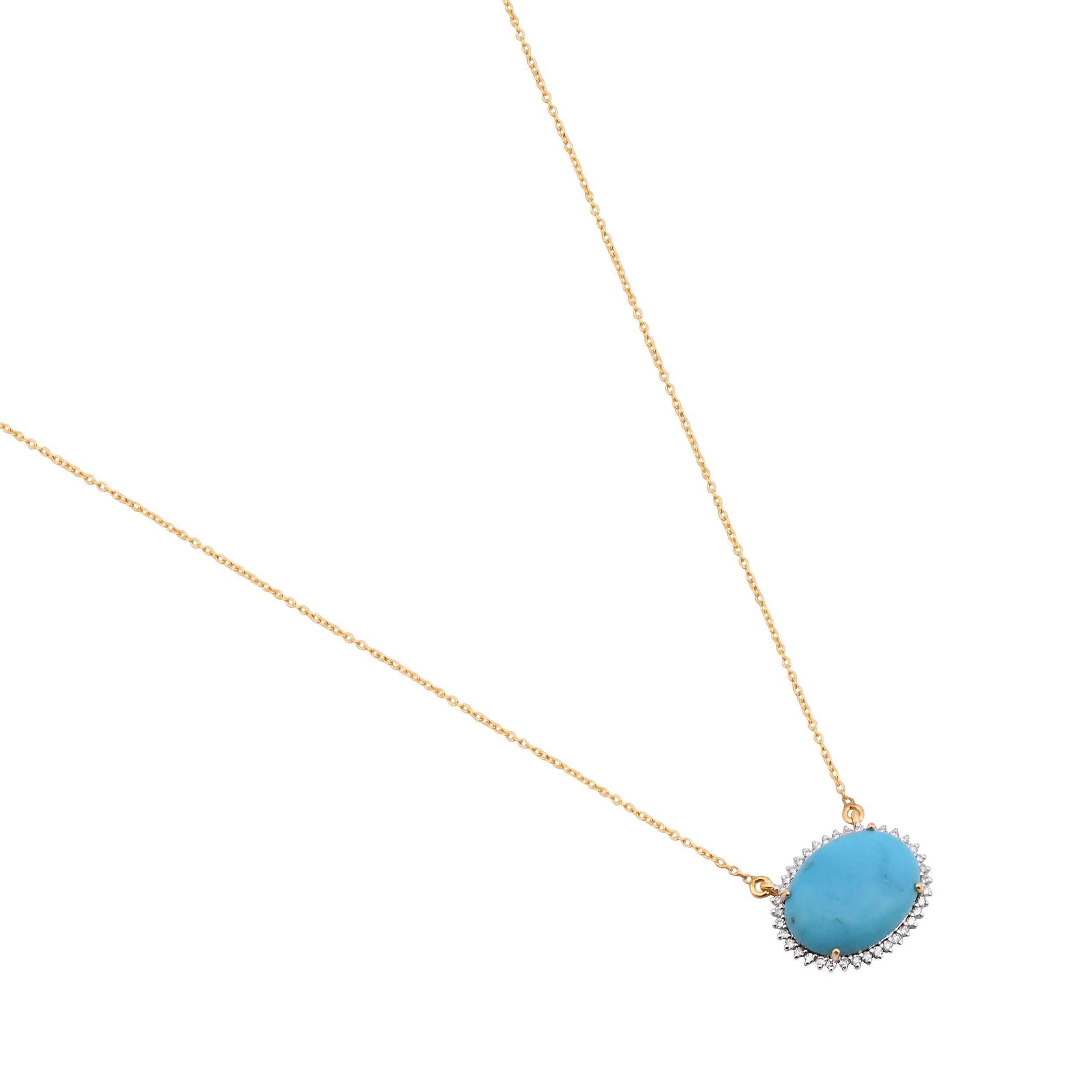 Dies ist ein natürlicher Türkis Kette Halskette mit Diamant in 14k Gold. Die Türkise sind sehr hohe Qualität und sehr gute Qualität Diamanten die Klarheit ist vsi und G Farbe

Türkis: 4,84 Karat
Diamant : 0,25 Karat
Gold : 2.722 gm

Dies ist ein