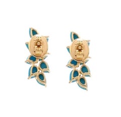 Natural Turquoise Earring in 14k Gold