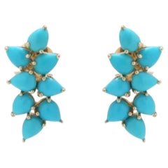 Natural Turquoise Earring in 14k Gold