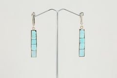 Natural turquoise mosaic earrings