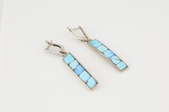 Natural turquoise mosaic earrings