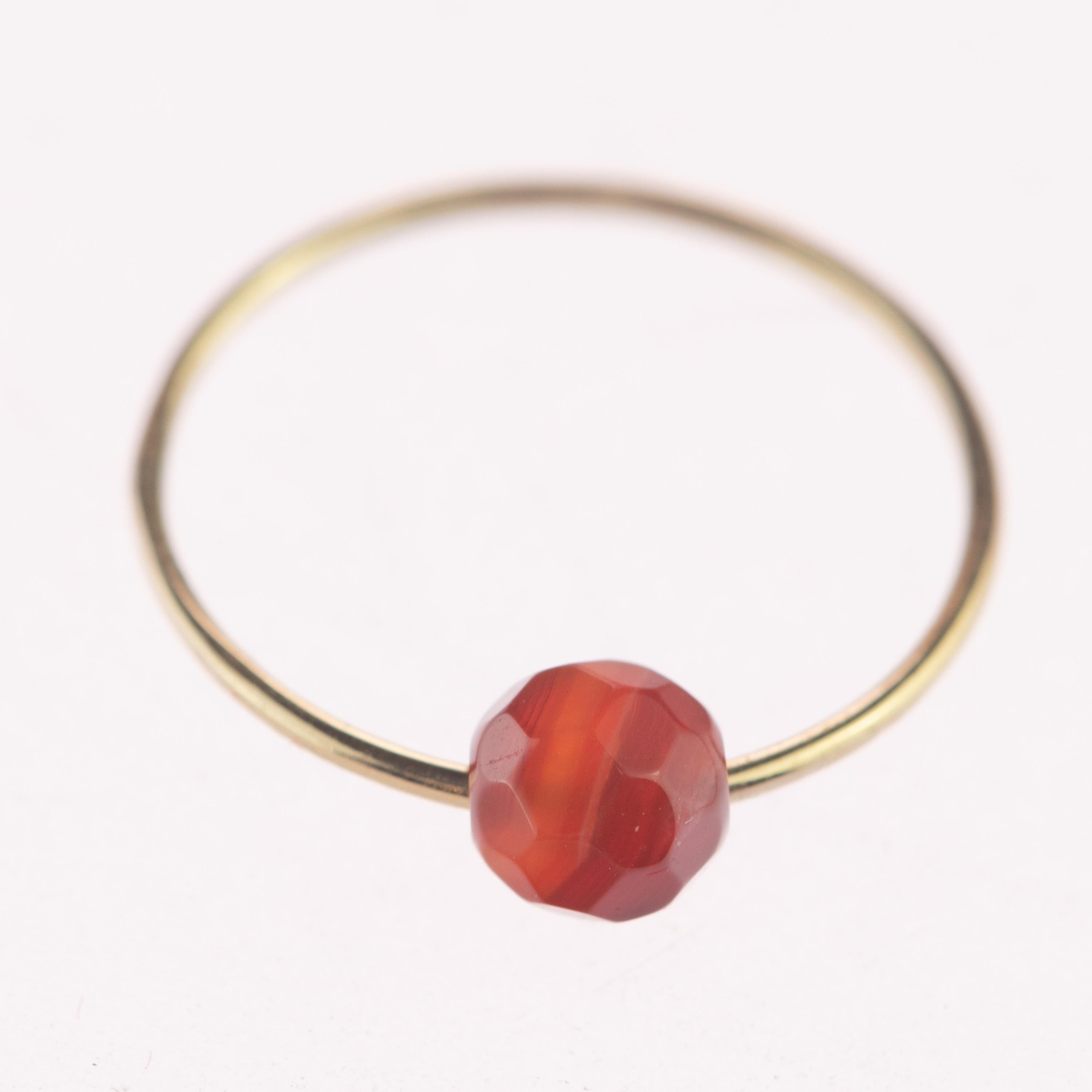 Natürlicher natürlicher Türkis Perle Granat Runder Ring 18 Karat Gold Planet Boho Ring (Moderne) im Angebot