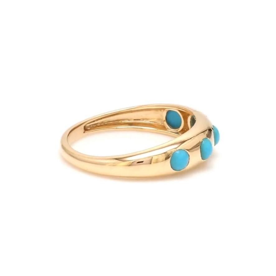 Anello di turchese naturale in oro 14k In condizioni Nuovo in vendita a New York, NY
