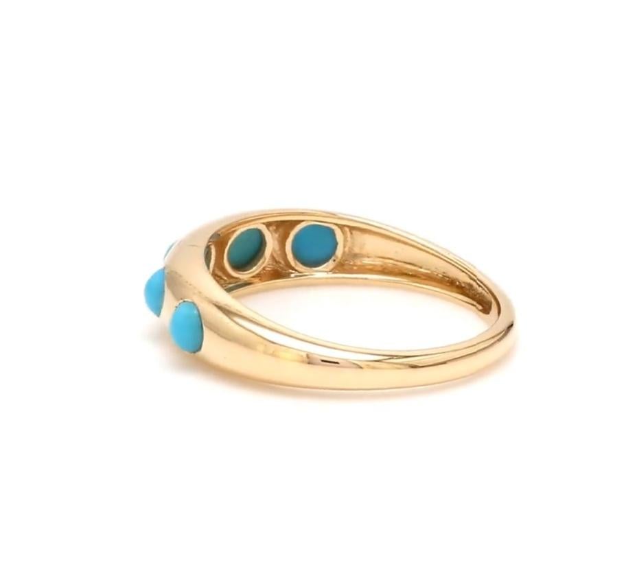 Anello rotondo in turchese Nature 14k  oro In condizioni Nuovo in vendita a jaipur, IN