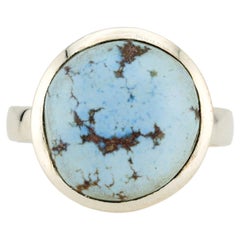Anello in argento con turchese naturale, colore naturale